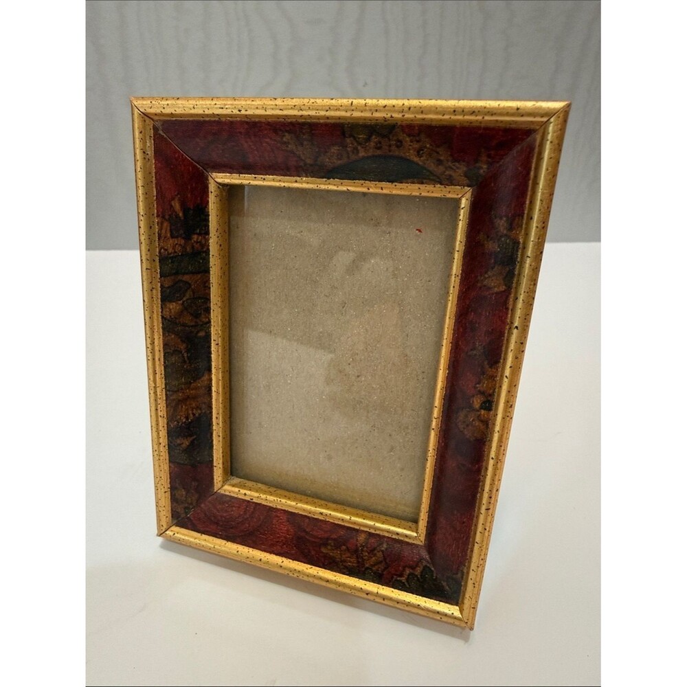 Miniature Gold Burgandy Picture Photo Frame 2x3